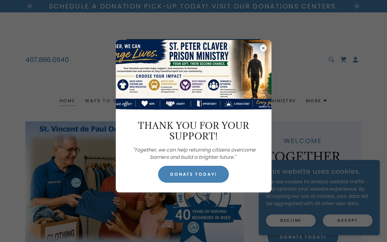 St. Vincent de Paul Thrift Store website preview