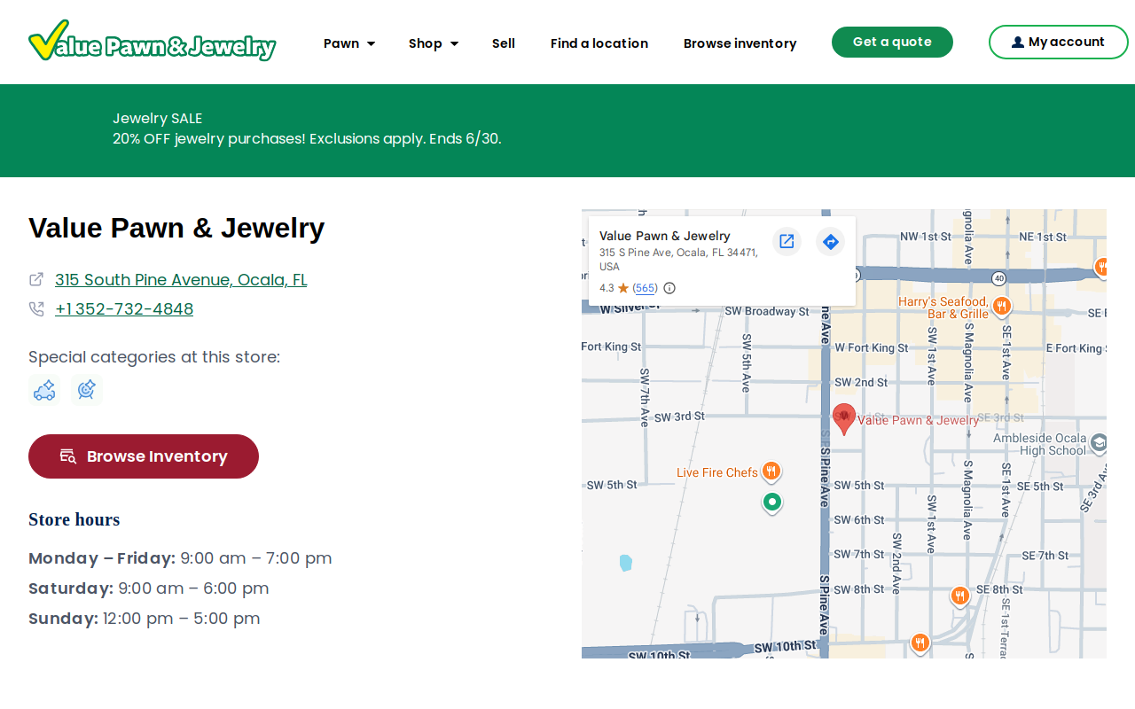 Value Pawn website preview