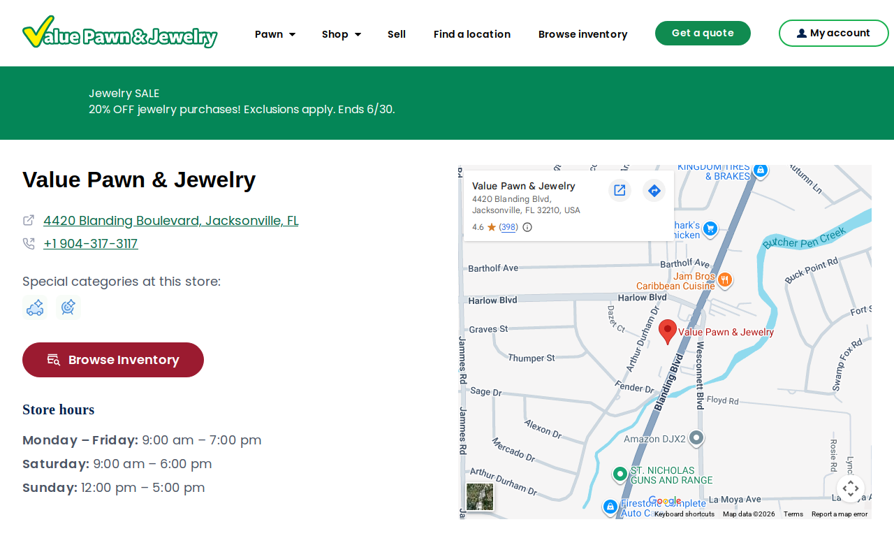 Value Pawn and Jewelry website preview