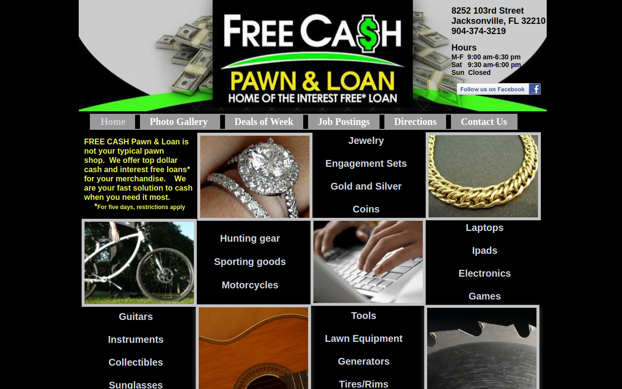 Free Cash Pawn and Loan website preview