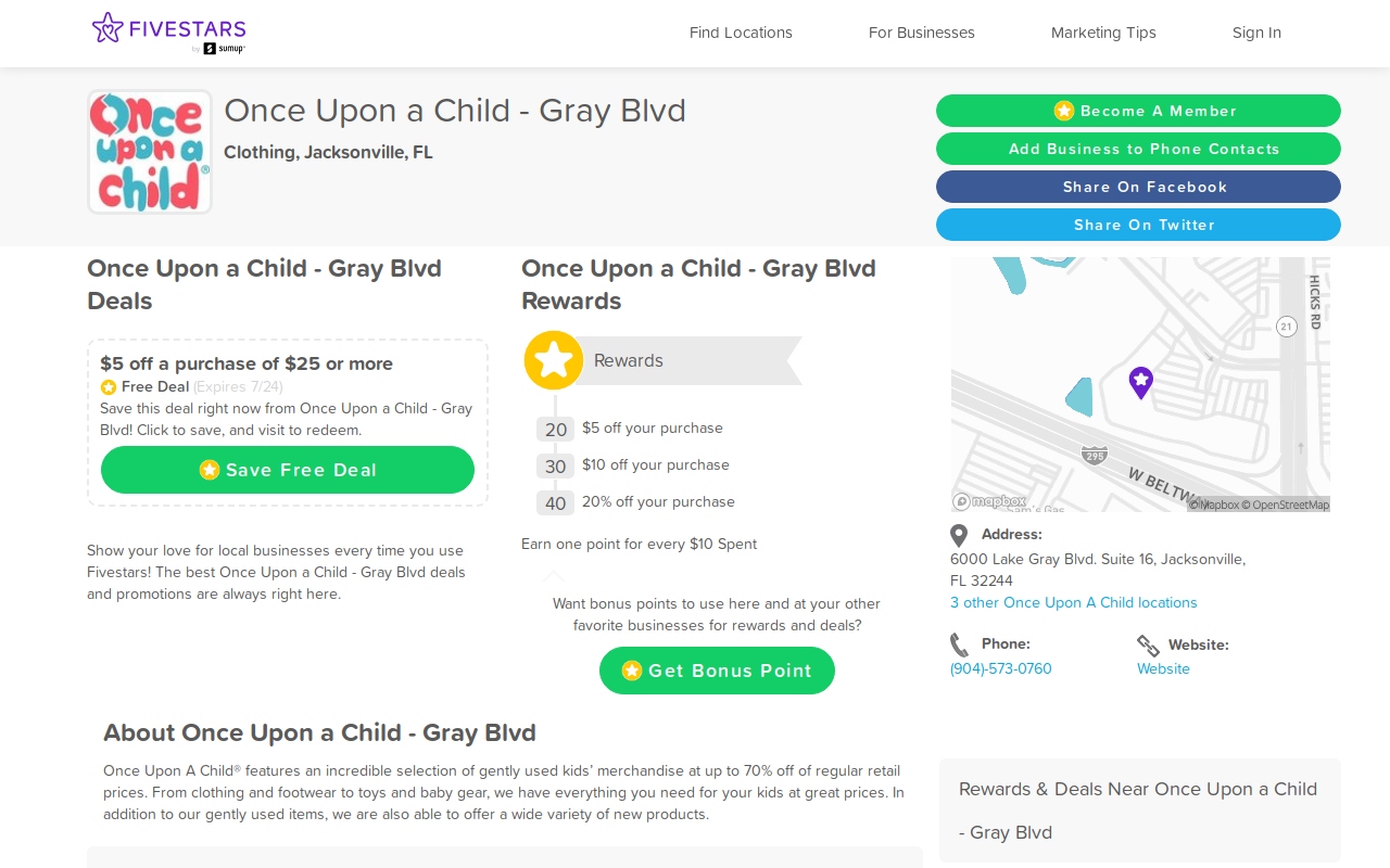 Once Upon A Child website preview
