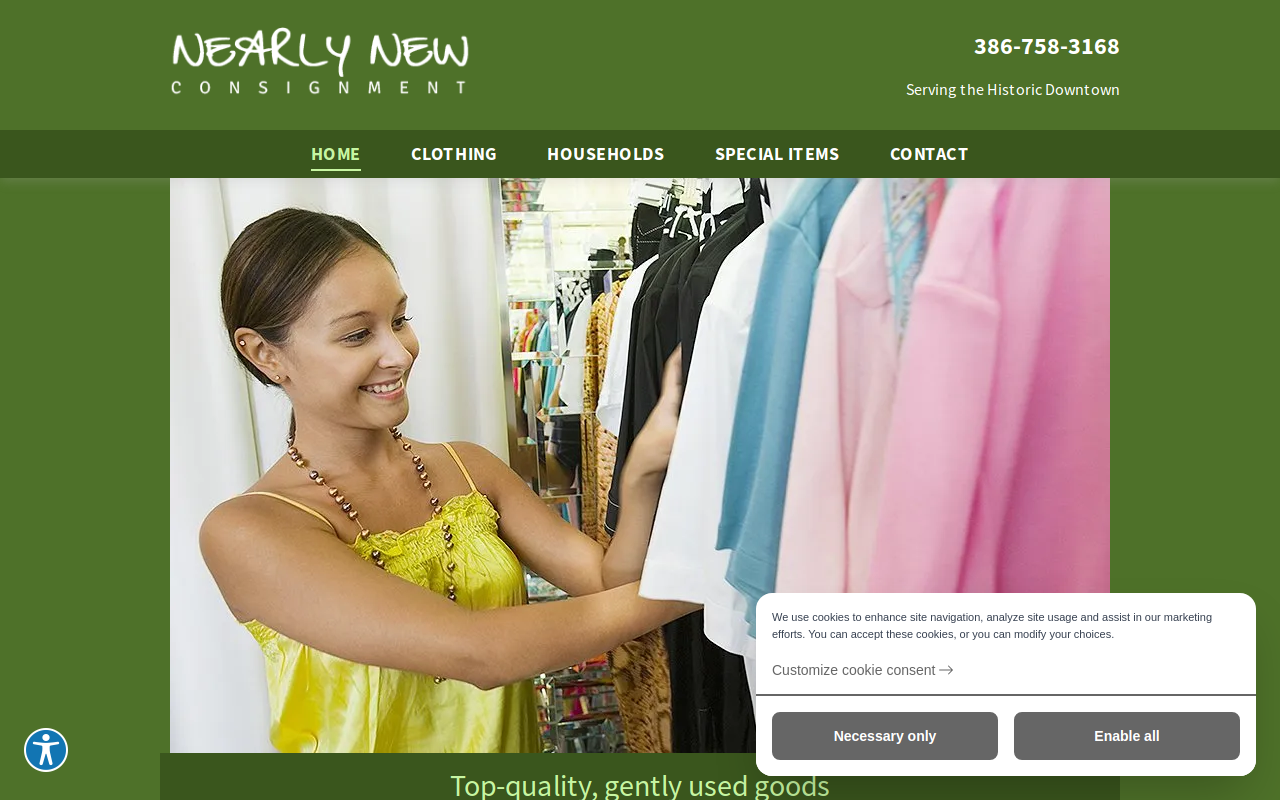 Nearly New Consignment website preview