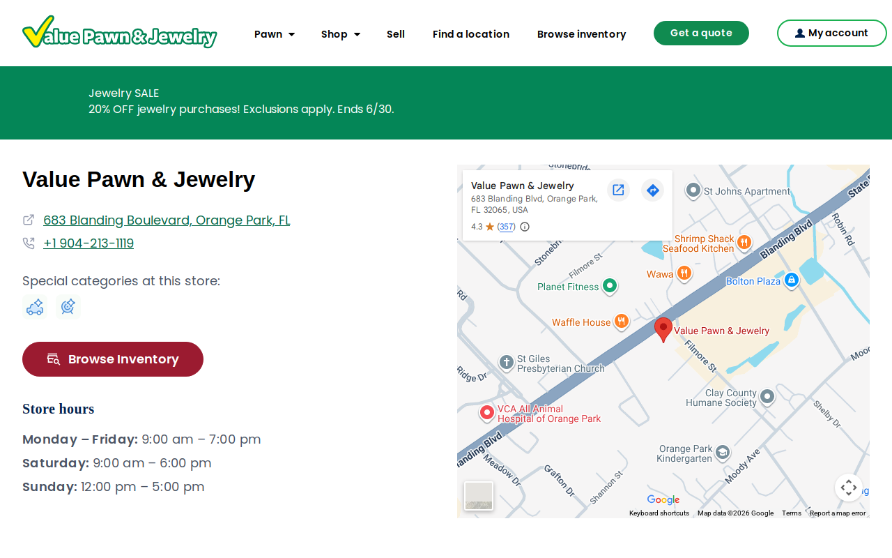 Value Pawn and Jewelry website preview