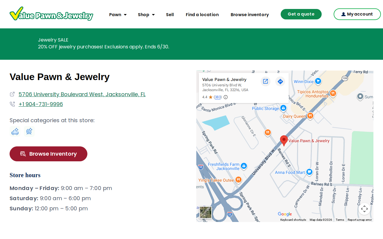 Value Pawn and Jewelry website preview