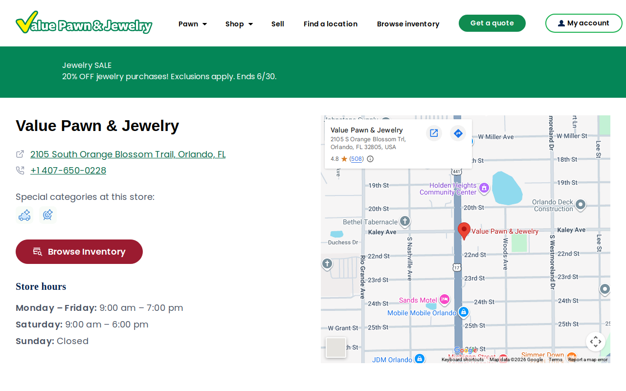 Value Pawn and Jewelry website preview