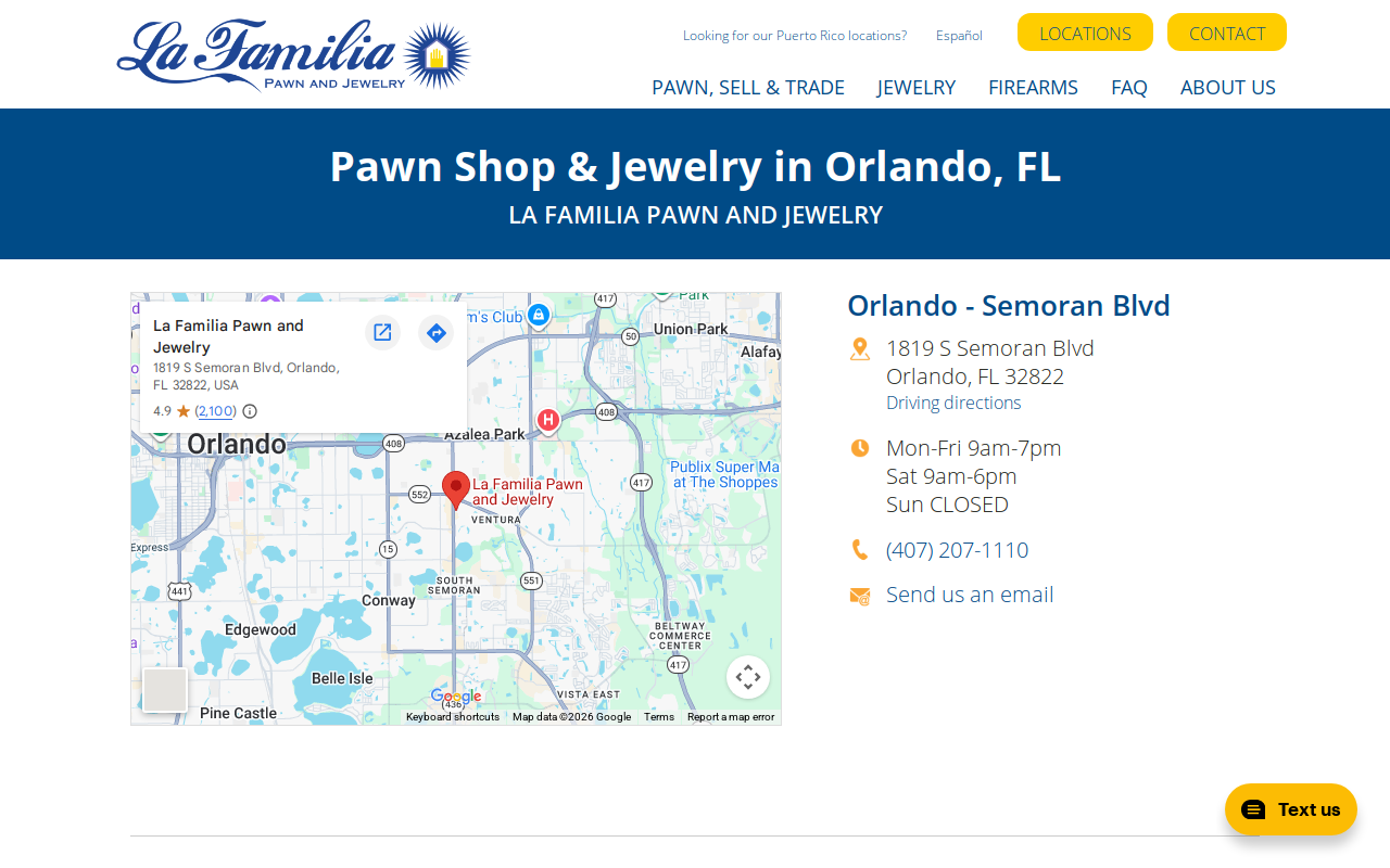 La Familia Pawn and Jewelry website preview