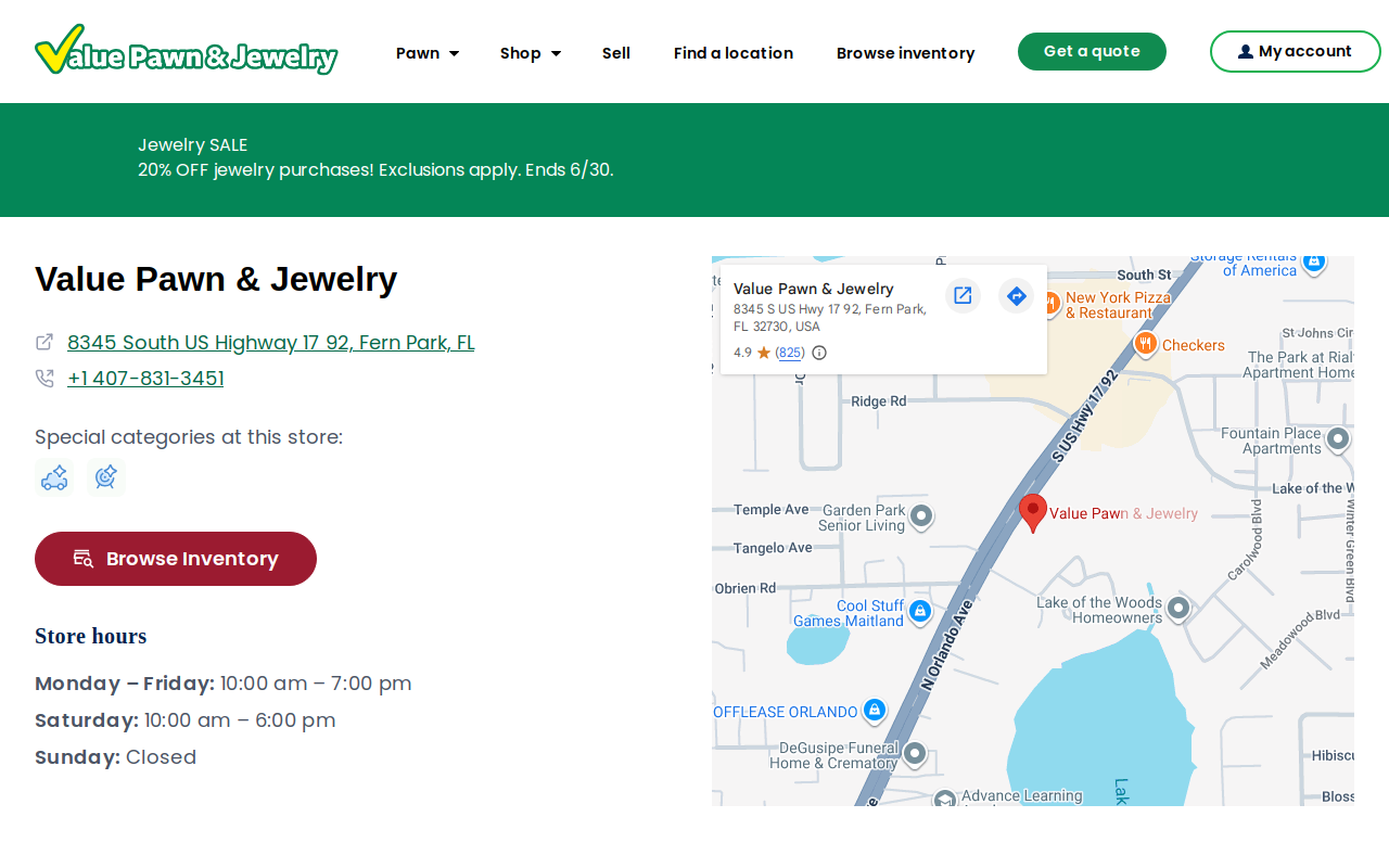 Value Pawn & Jewelry website preview