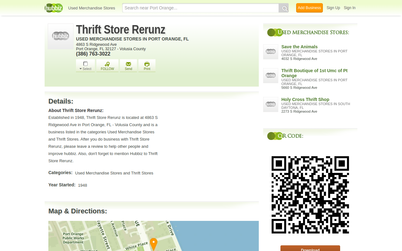 Re Runz Thrift Store website preview