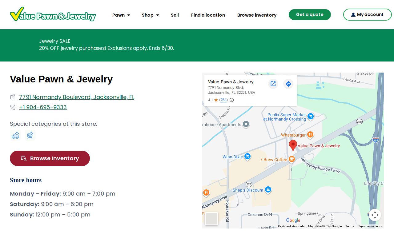 Value Pawn and Jewelry website preview