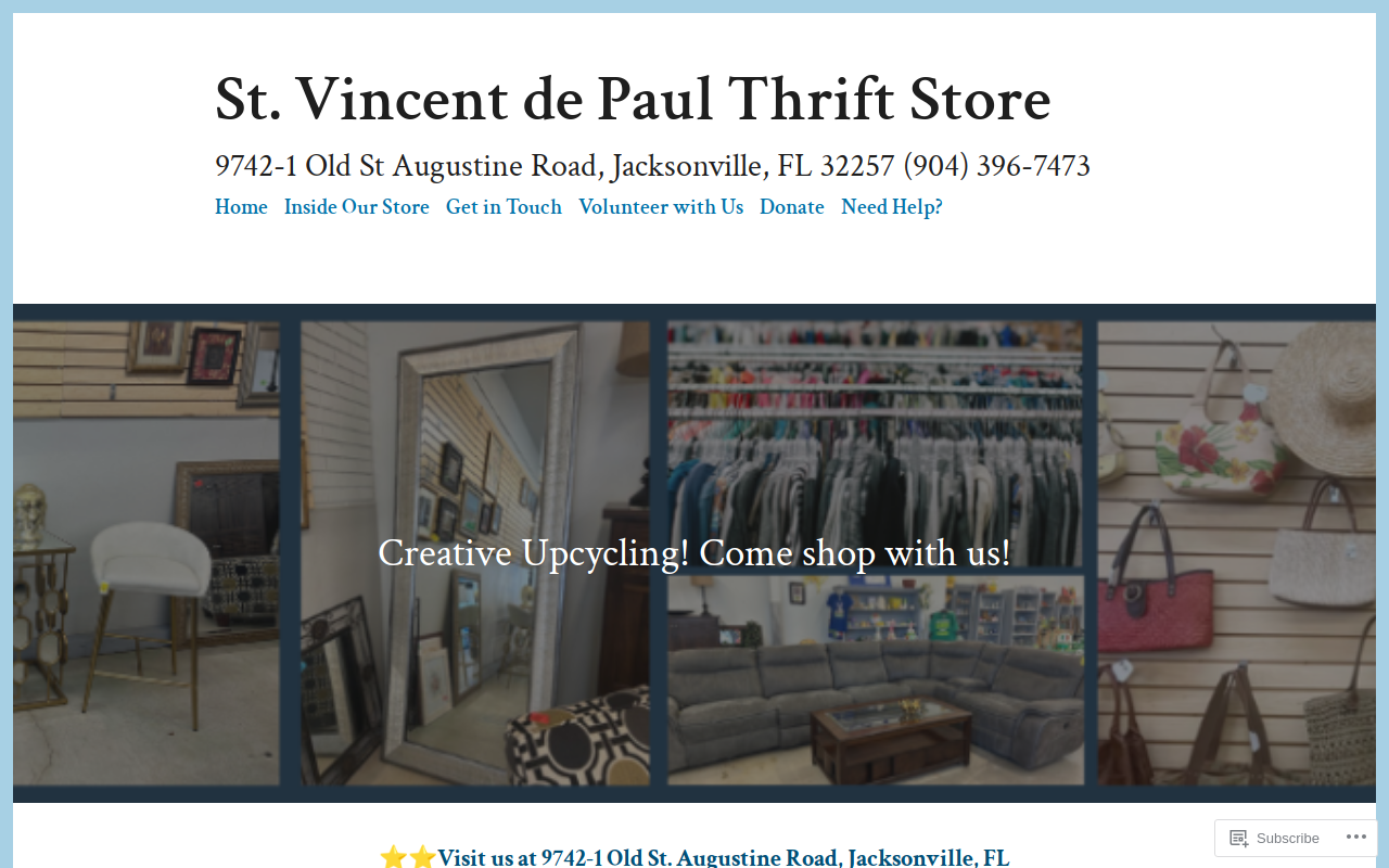 St Vincent De Paul Thrift Store website preview