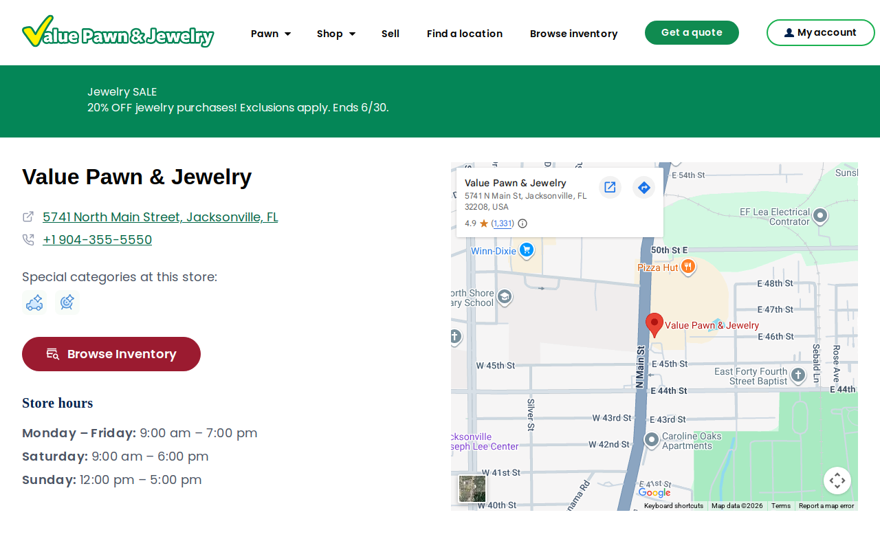 Value Pawn and Jewelry website preview