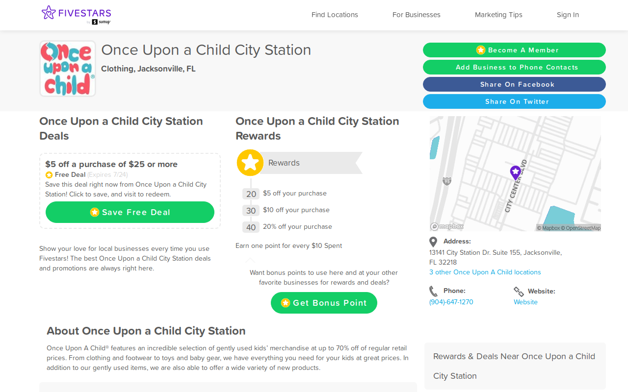 Once Upon A Child website preview