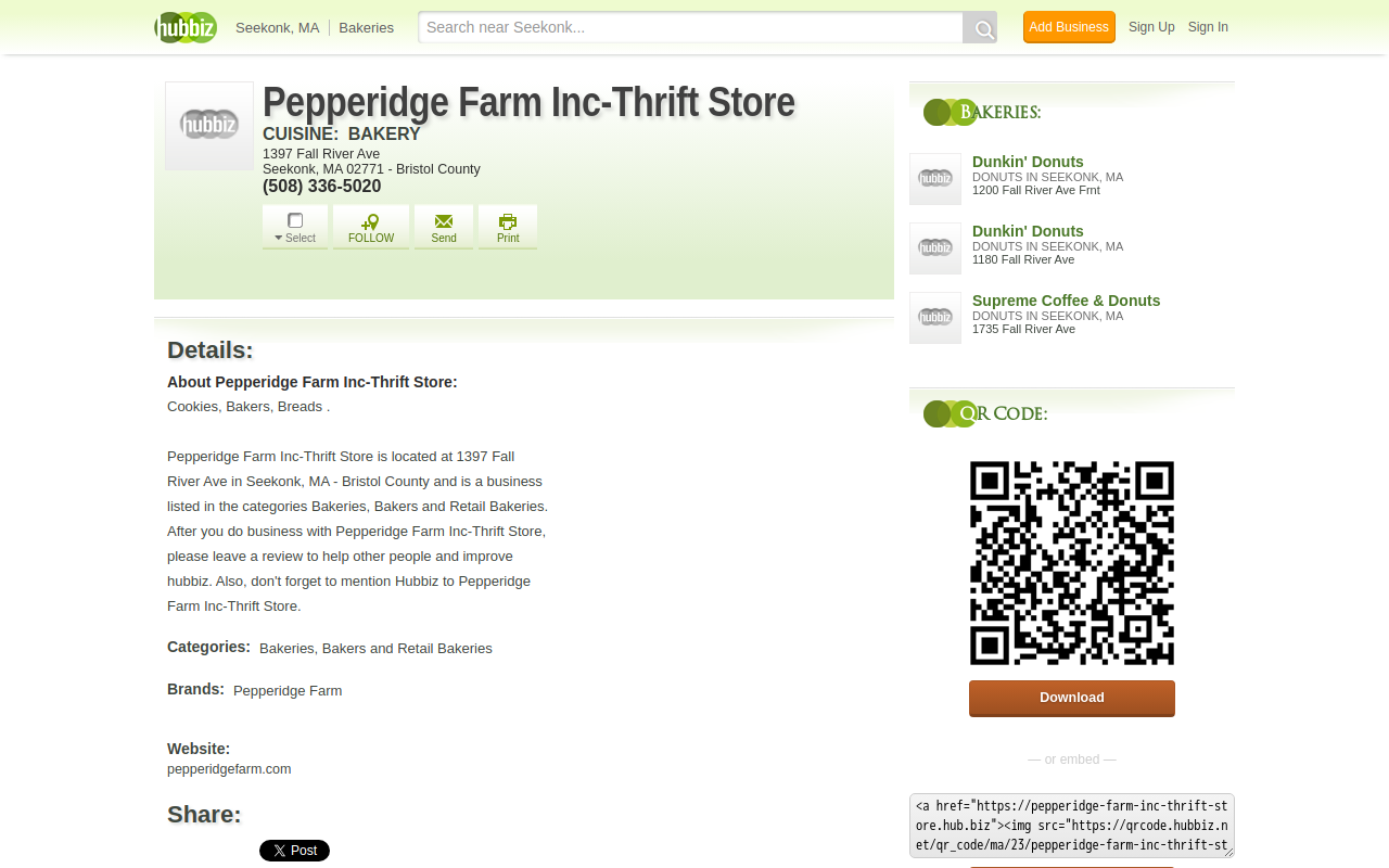 Pepperidge Farm Inc-Thrift Store website preview