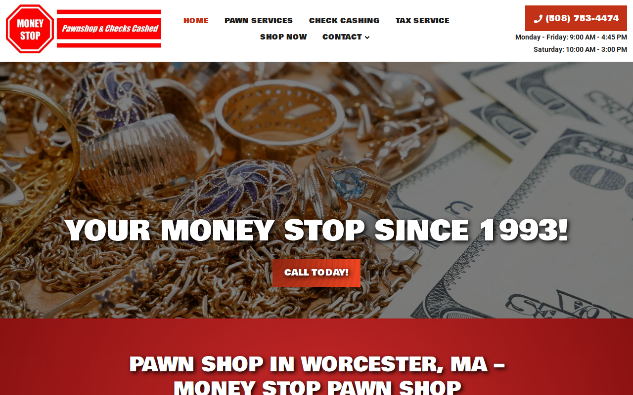 The Money Stop website preview