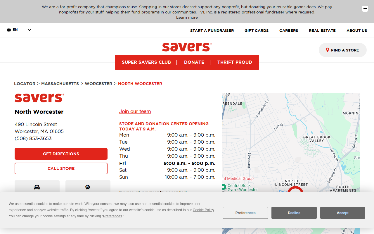Savers website preview