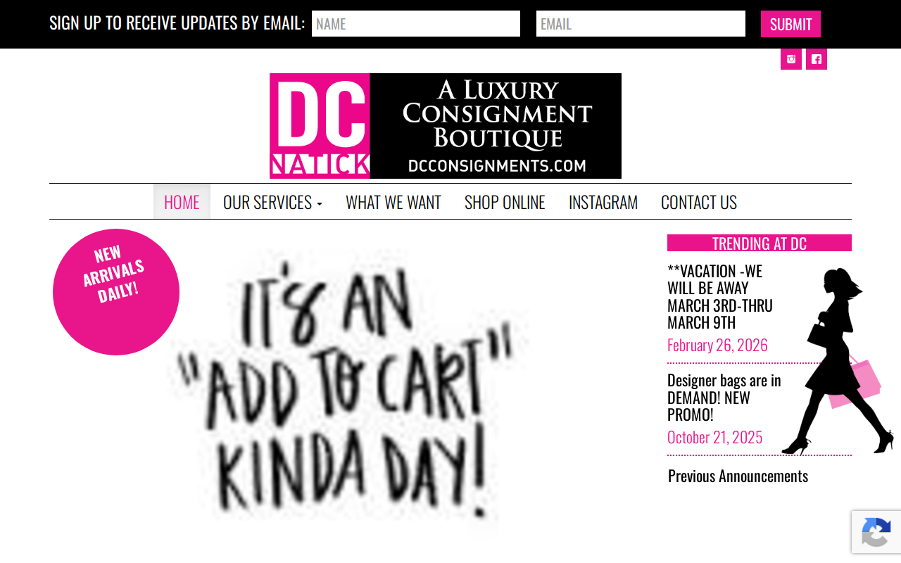 DC Natick Consignments website preview