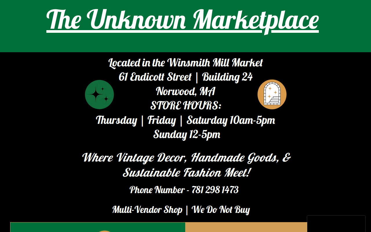The Unknown Marketplace website preview