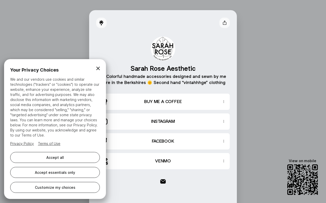 Sarah Rose Aesthetic website preview