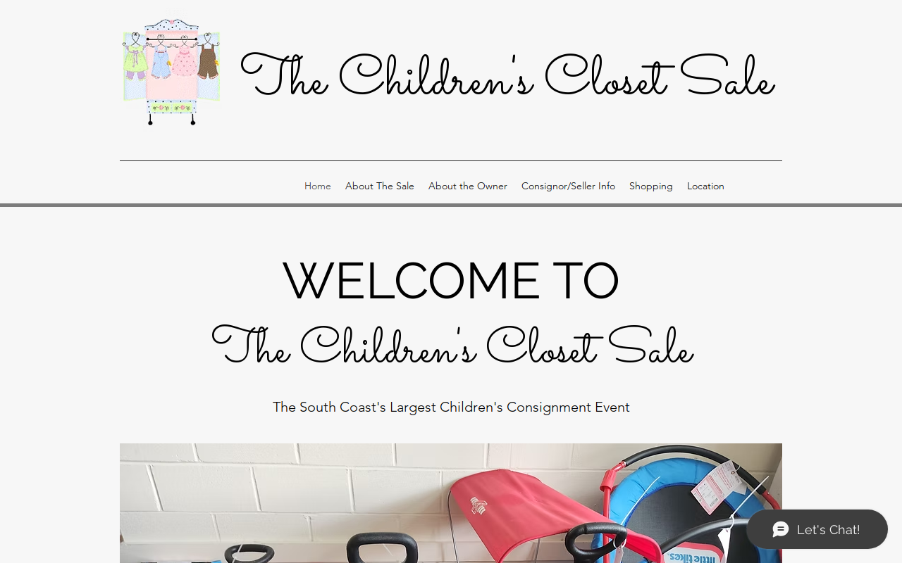 The Children's Closet Sale website preview