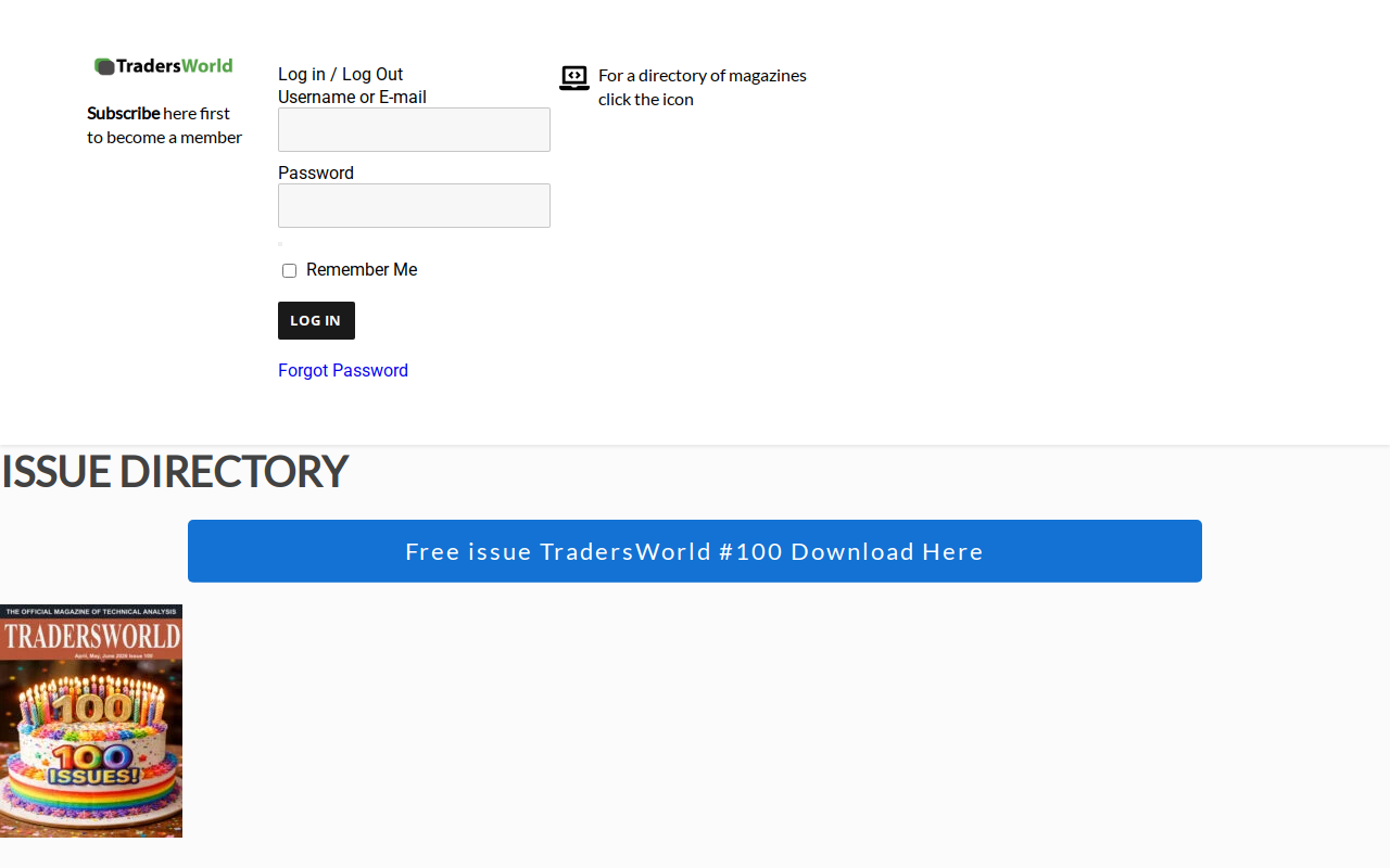 Traders World website preview