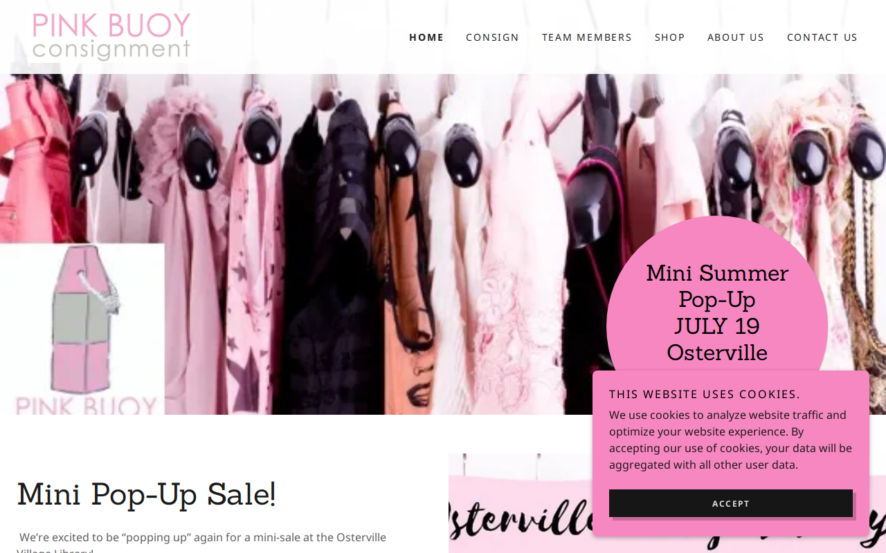 Pink Buoy Consignment website preview
