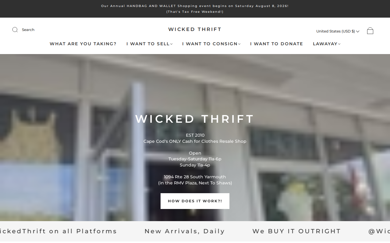 Wicked Thrift website preview