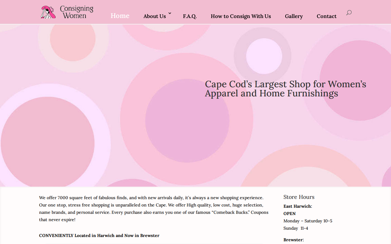 Consigning Women website preview