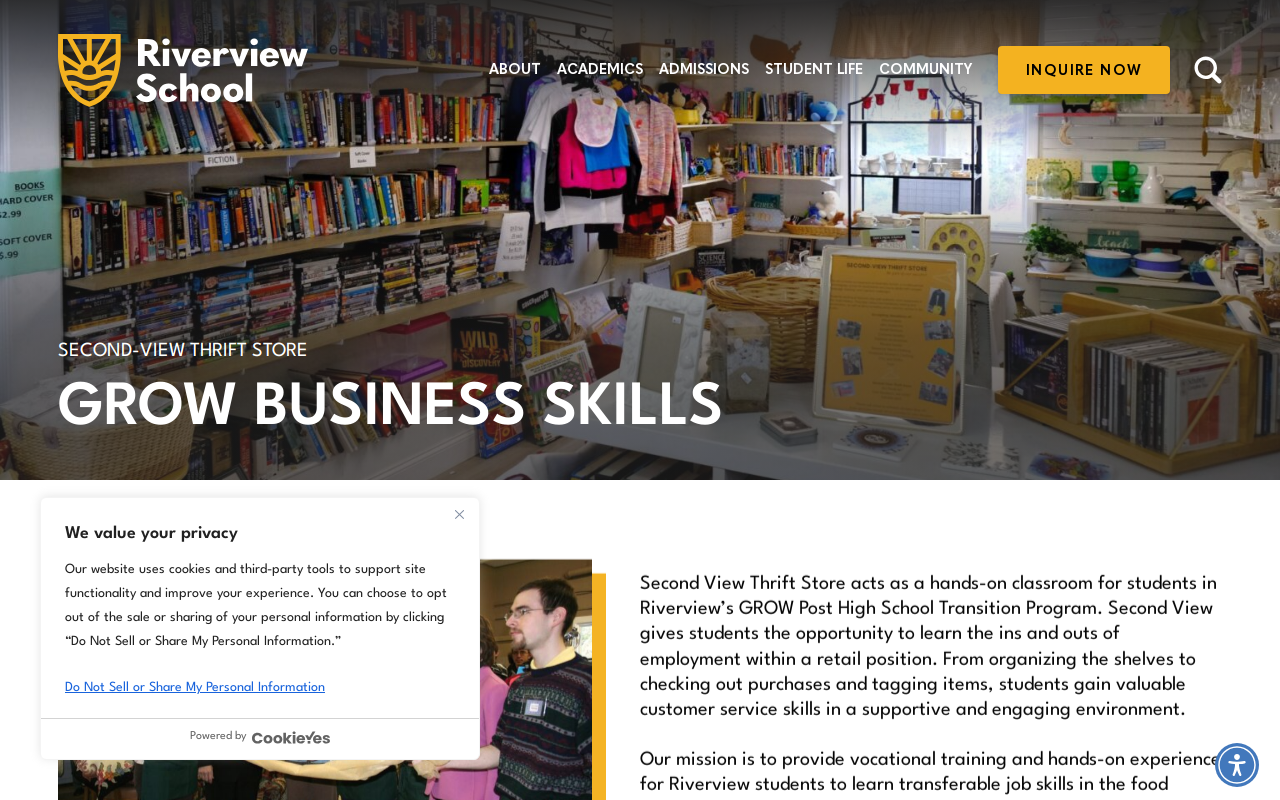 Second View Thrift Store website preview