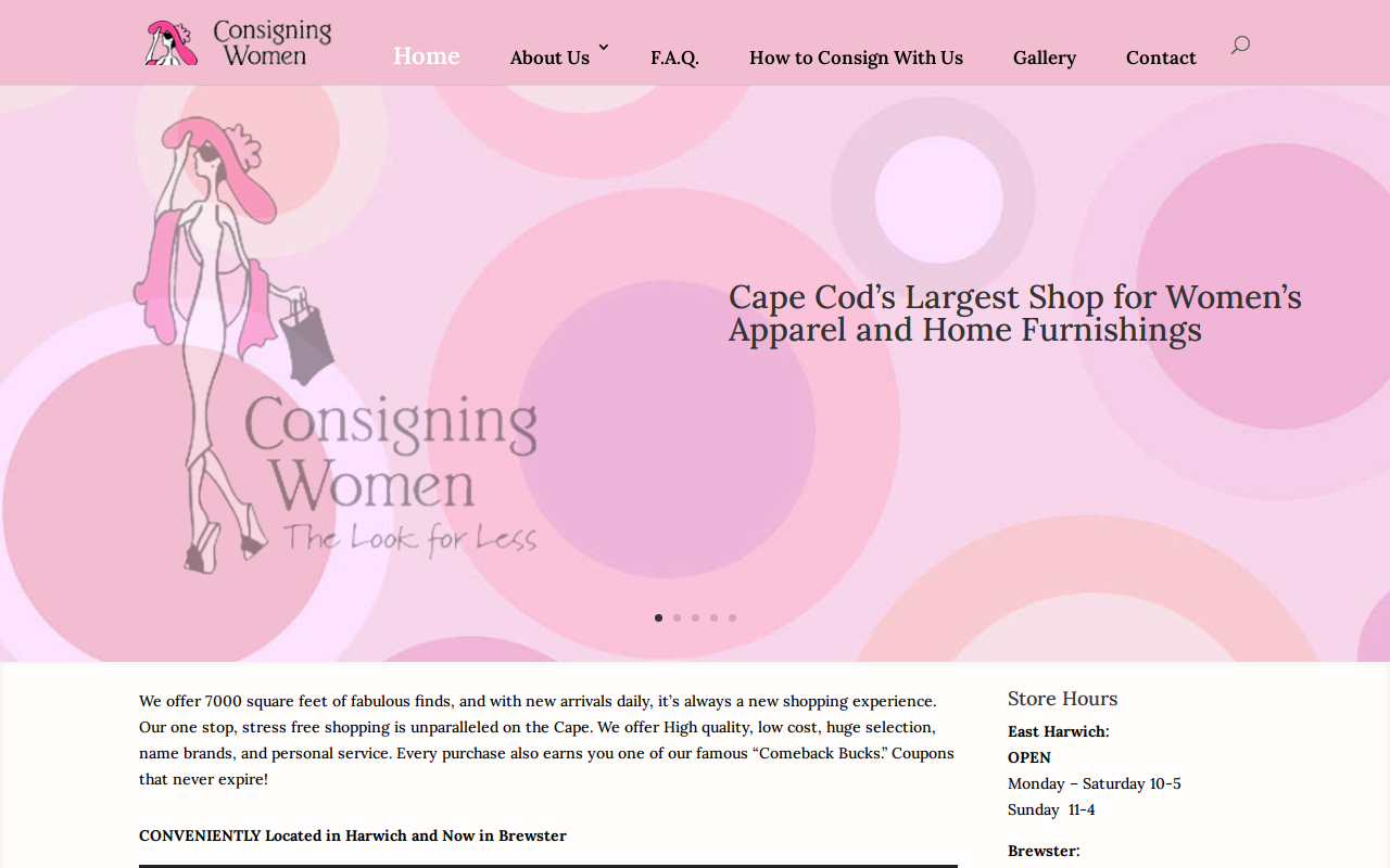 Consigning Women website preview