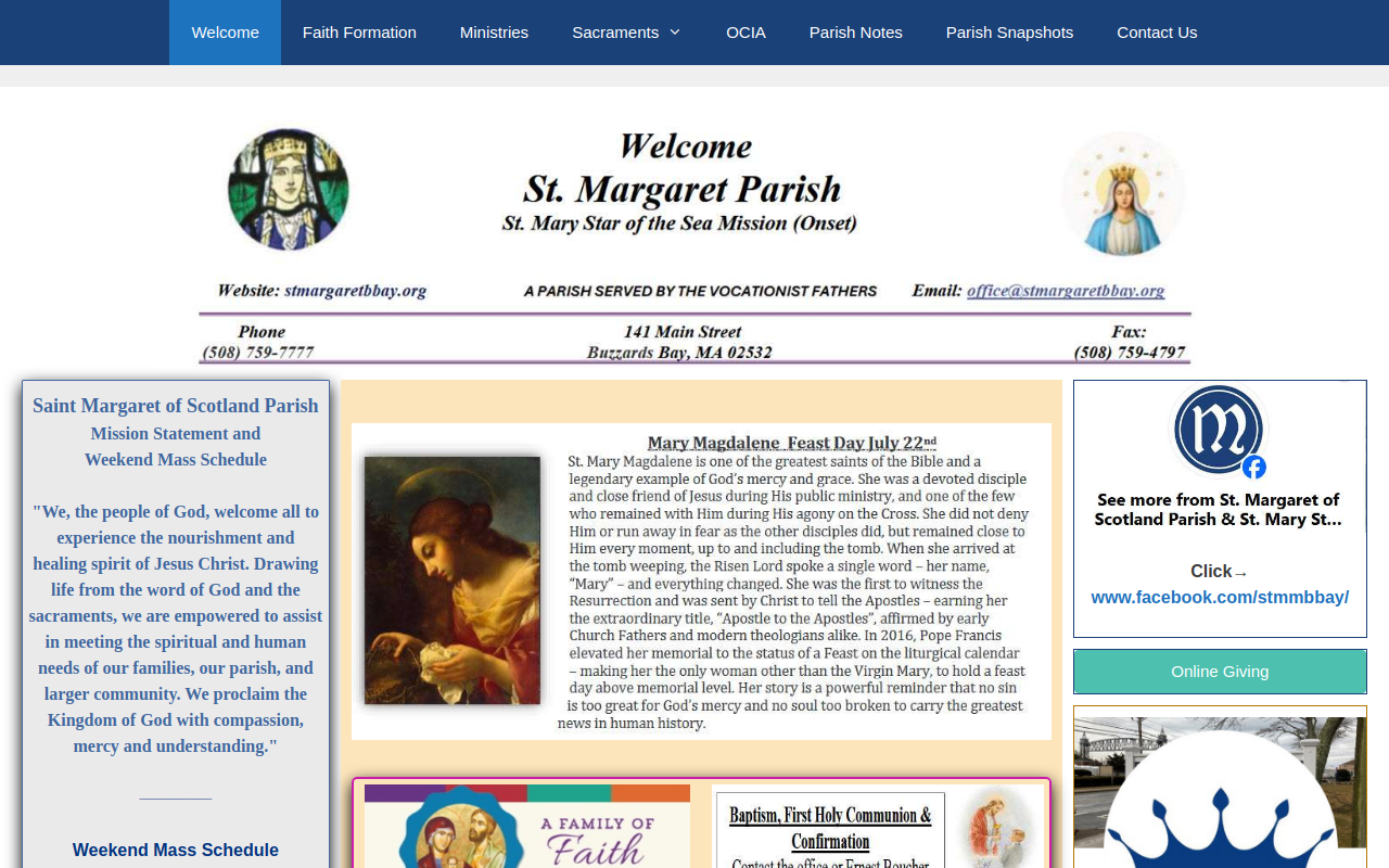 St. Margaret's Attic Treasures Thrift Shop website preview