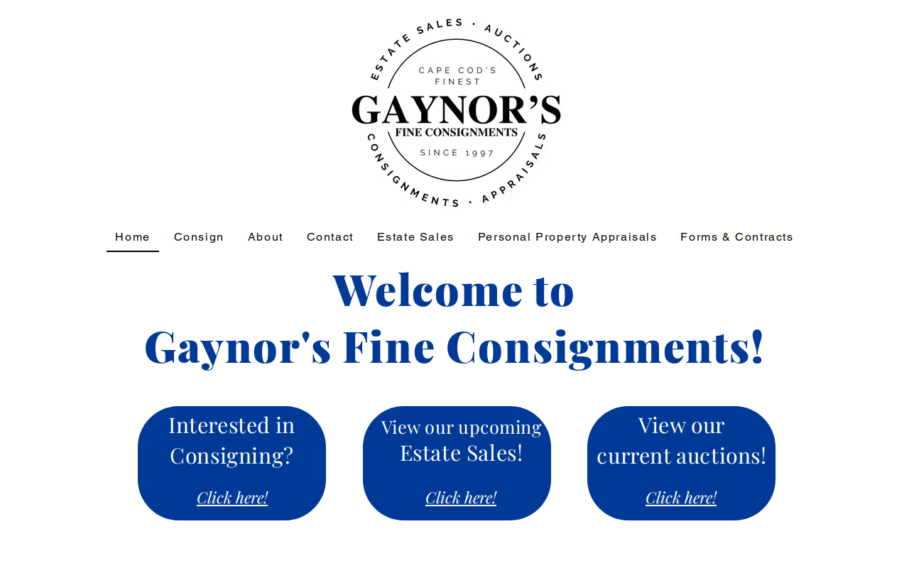Gaynor's Fine Consignments website preview