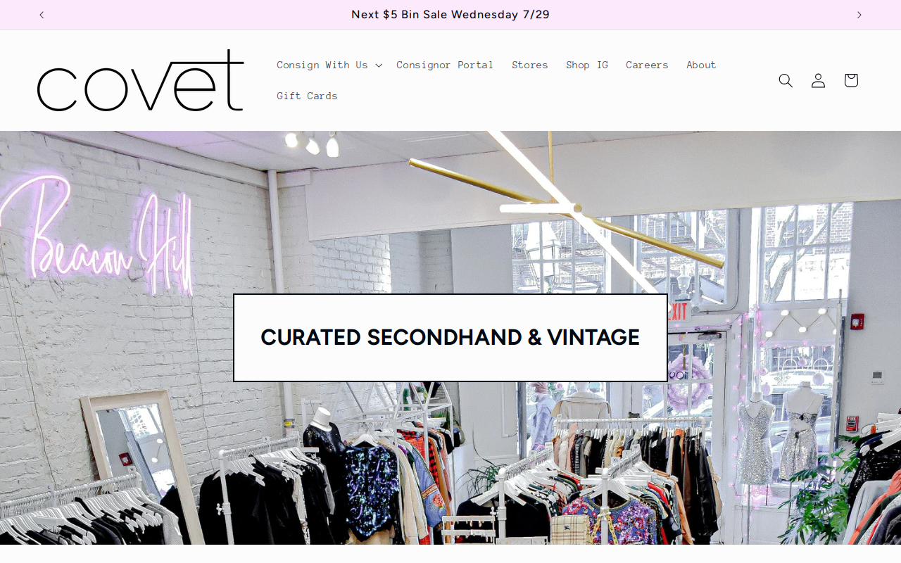 Covet website preview