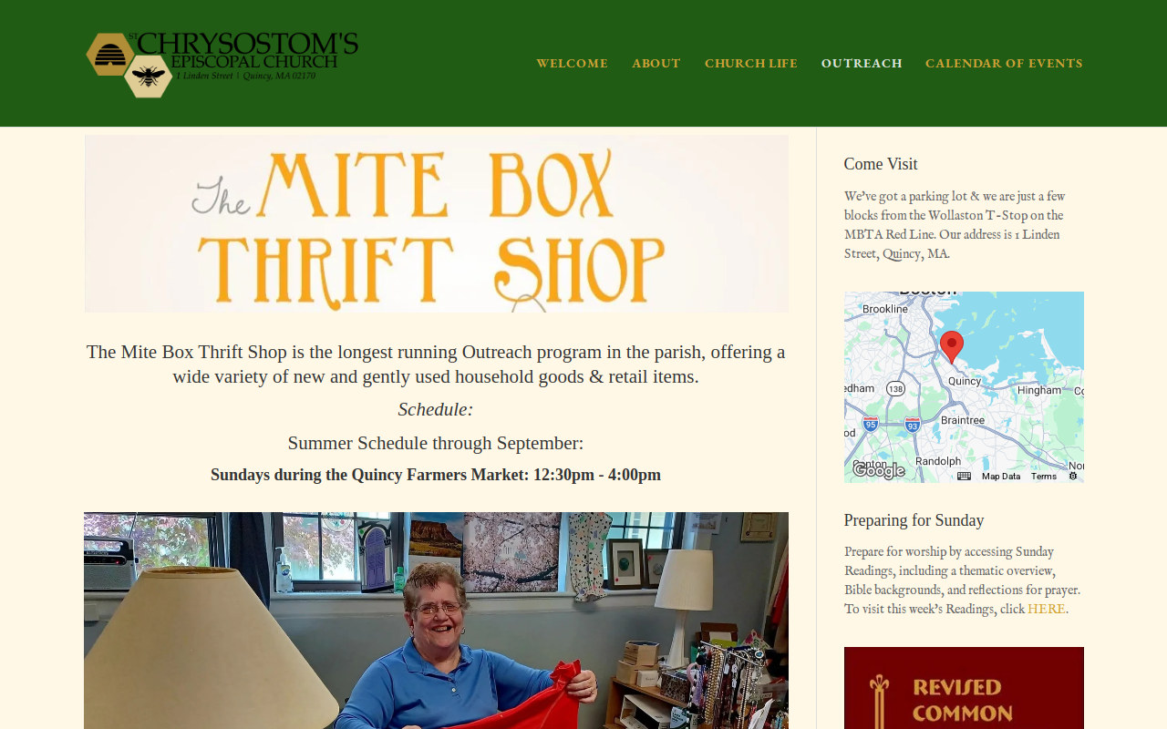 Mite Box Thrift Shop website preview