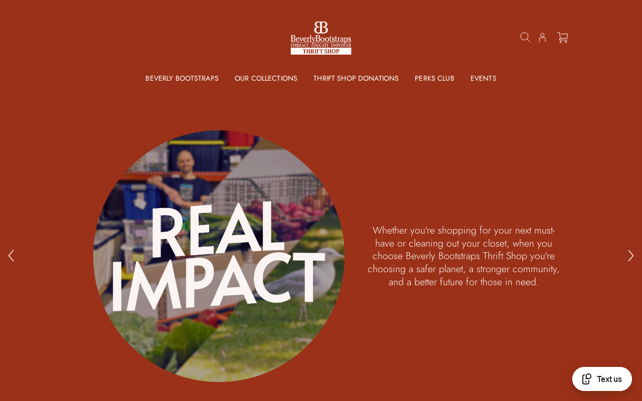 Beverly Bootstraps Thrift Shop website preview