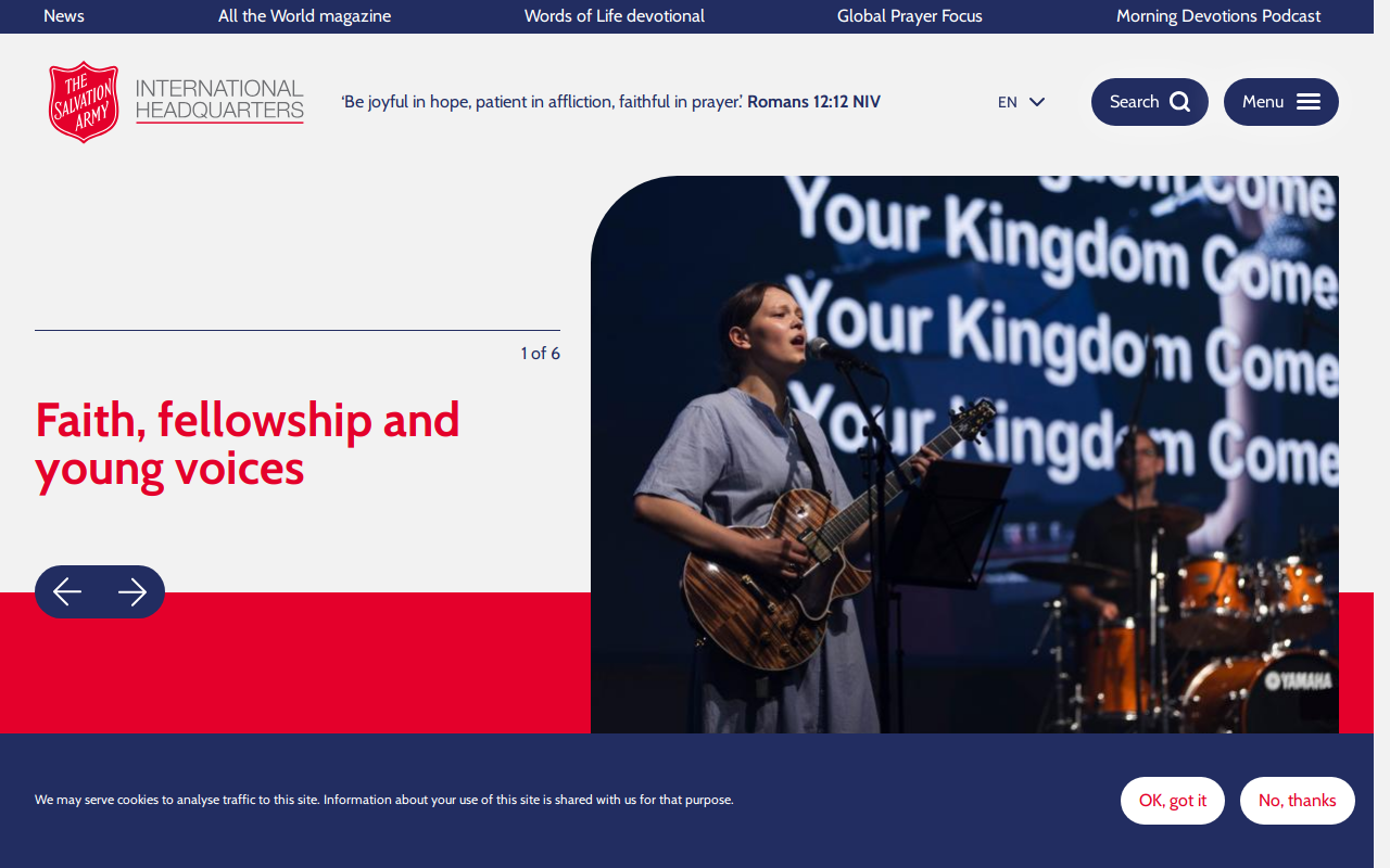 The Salvation Army website preview