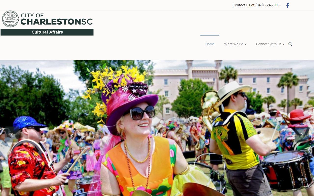 Charleston Arts website preview