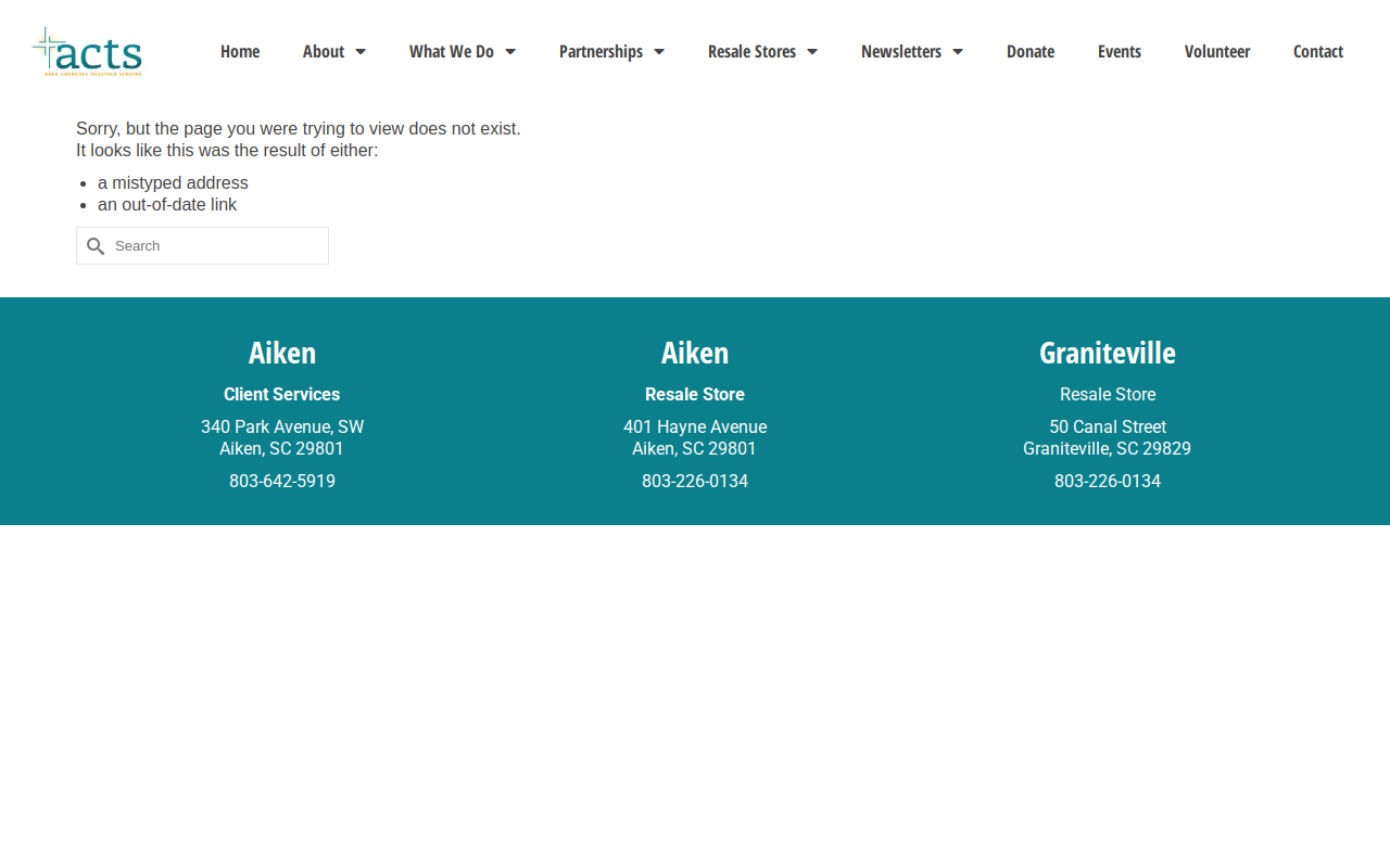 ACTS Resale Store website preview