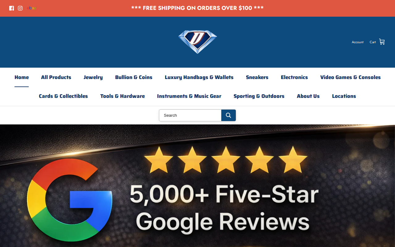 Dick's Pawn Superstore website preview