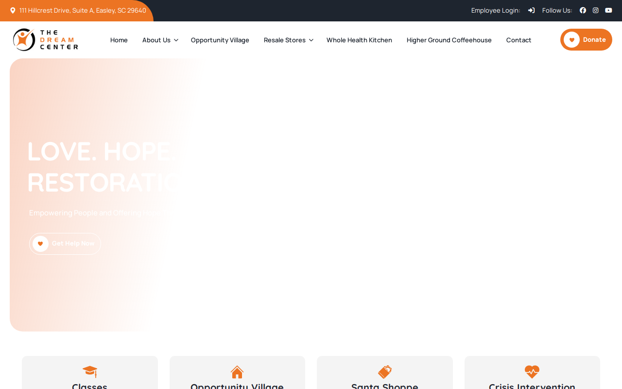 Dream Center Resale Store website preview