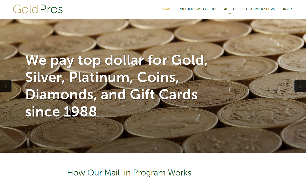 Gold Pros website preview