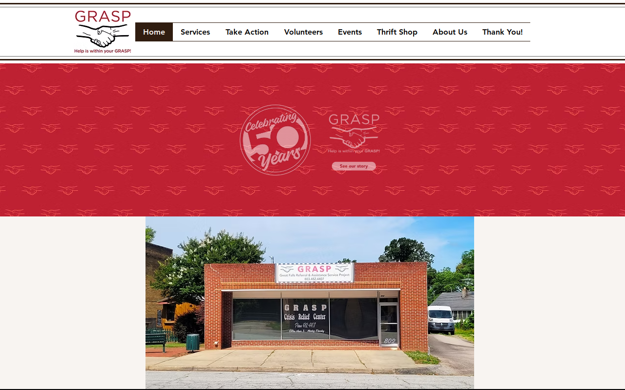 GRASP Thrift Shop website preview