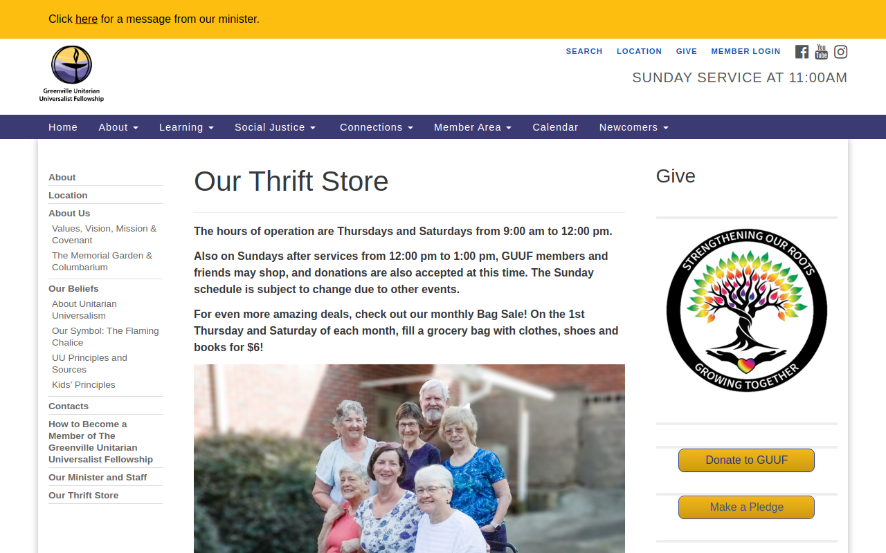 Audrey's Closet Thrift Store website preview
