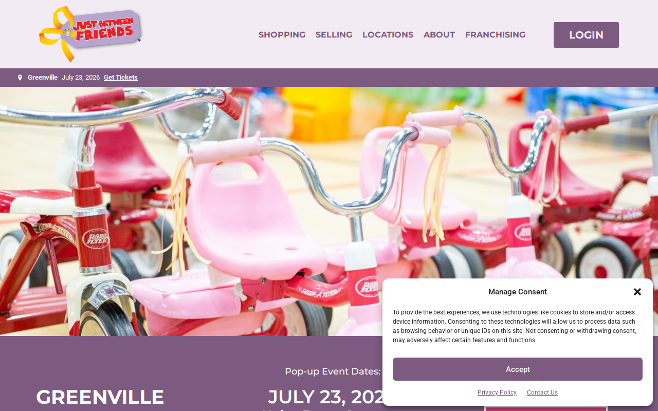 Just Between Friends Greenville website preview