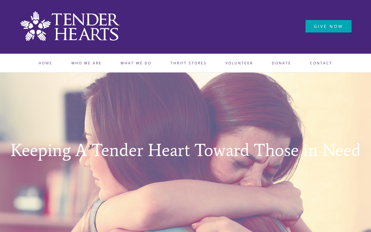 Tender Hearts Clover Thrift Store website preview
