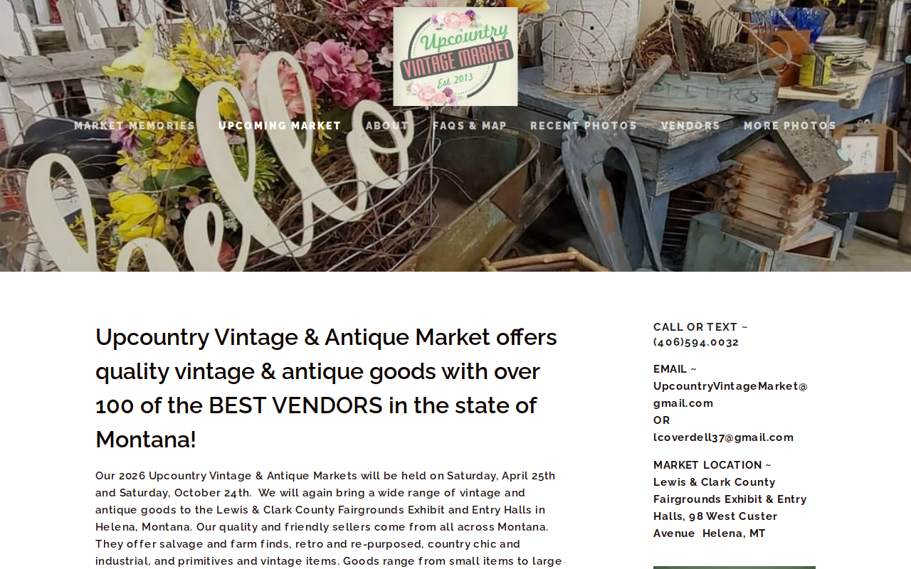 Upcountry Vintage Market website preview