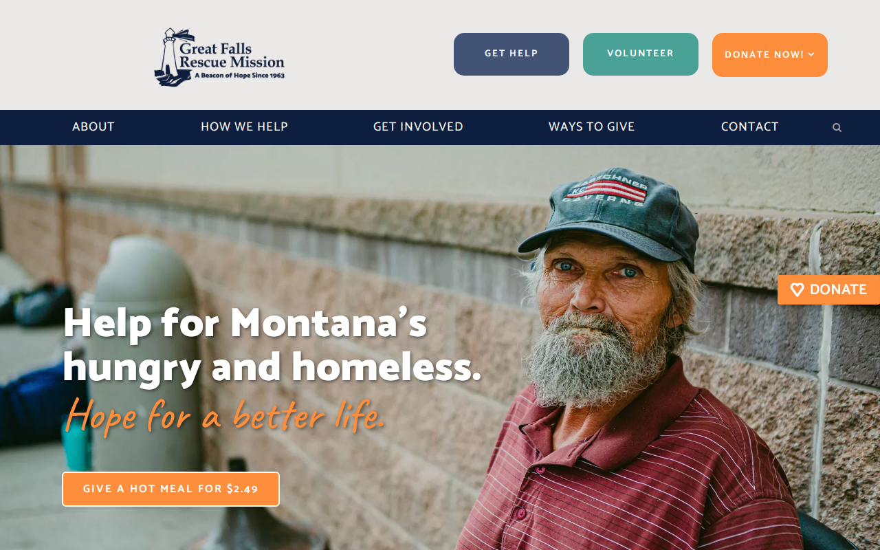 Great Falls Rescue Mission Thrift Store website preview