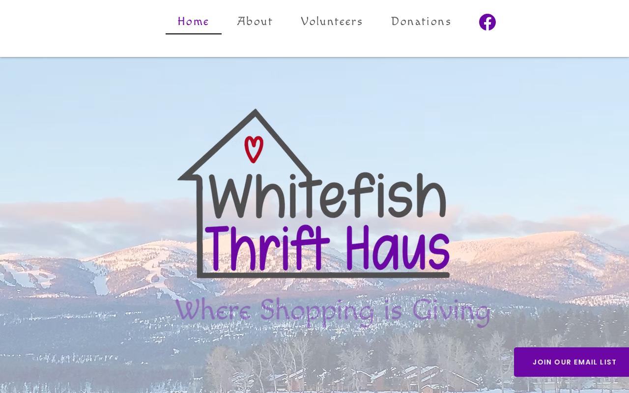 Whitefish Thrift Haus website preview