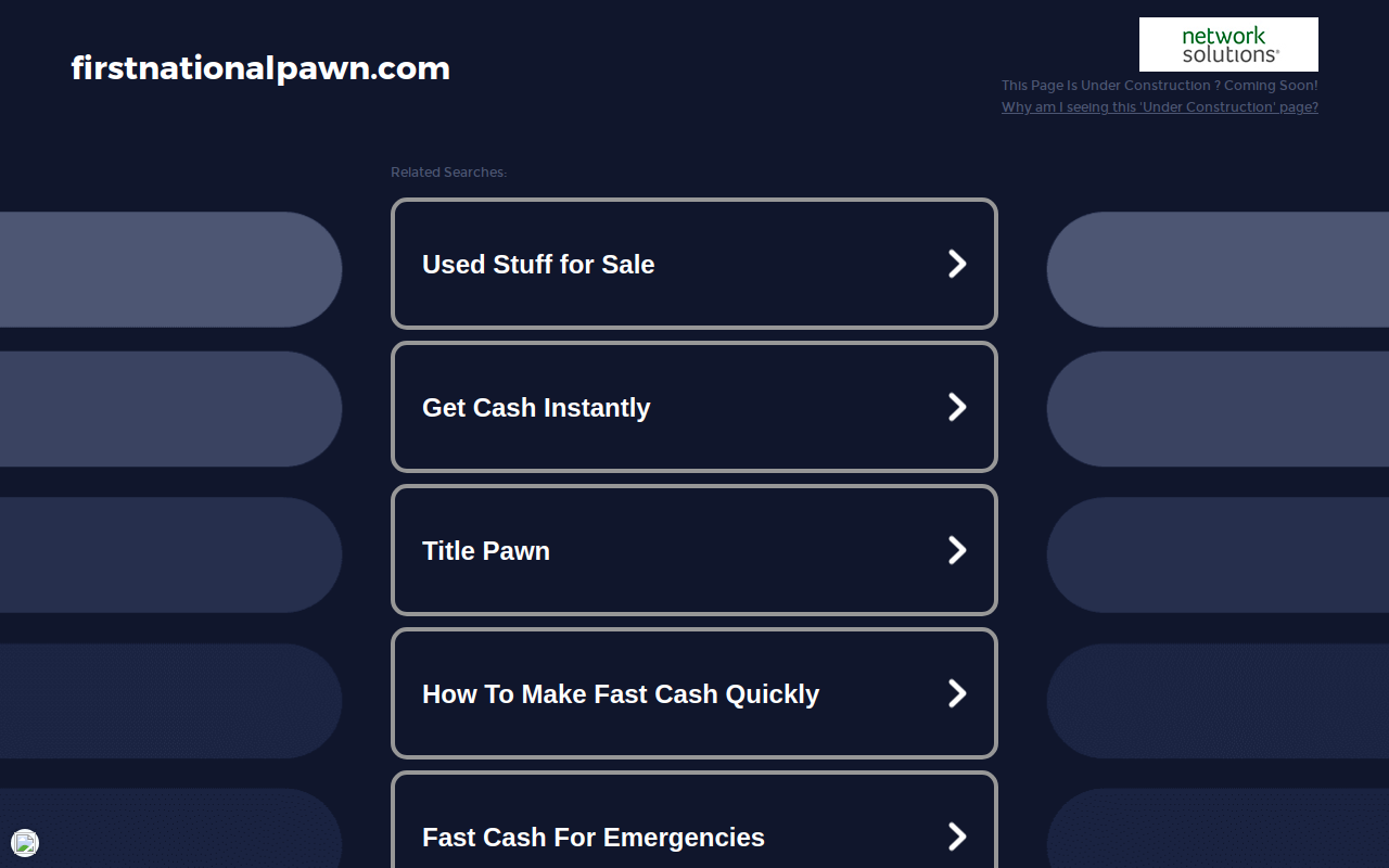 First Security Pawn website preview