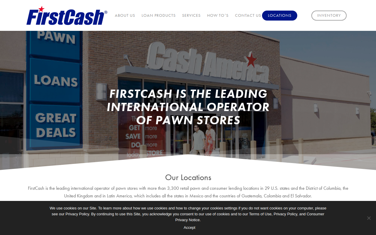 First Cash Pawn website preview