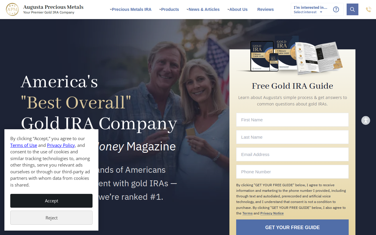 Augusta Precious Metals website preview